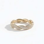 0.50–1.50ctw Lab Grown Diamond Braided Eternity Band in 18K Silver – CVD Twisted Pavé Ring for Women