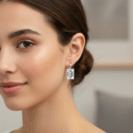 Emerald cut earring (1)