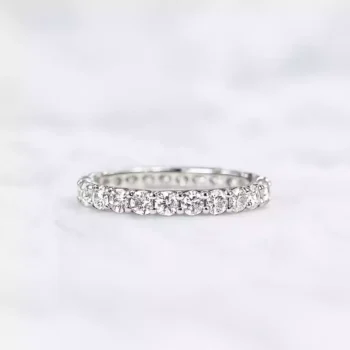 White gold lab-grown diamond eternity ring with round brilliant diamonds