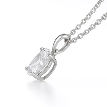 oval solitaire diamond pendant – prong setting with detailed metalwork