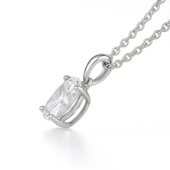 oval solitaire diamond pendant – prong setting with detailed metalwork