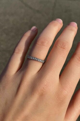 0.50ctw Vintage Milgrain Lab Grown Diamond Band Ring in 10K White Gold – Delicate Stacking Wedding Ring for Women photo review