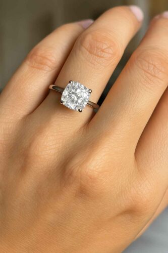 Cushion Cut 1.50ct EF VS1 Certified CVD Lab Diamond Ring in 18K White Gold – Solitaire Engagement Ring photo review