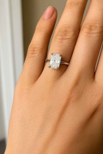 1.50 Carat Radiant Cut Lab Grown Diamond Ring in 18K White Gold | CVD Certified photo review