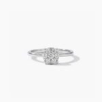 0.80 CTW Round Cluster CVD Diamond Ring in 10K/14K/18K White Gold for Women IGI Certified
