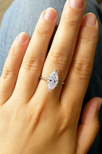 Marquise Cut 2.0ct EF VS1 Certified CVD Lab Diamond Engagement Ring in 18K White Gold – Classic Solitaire Setting photo review