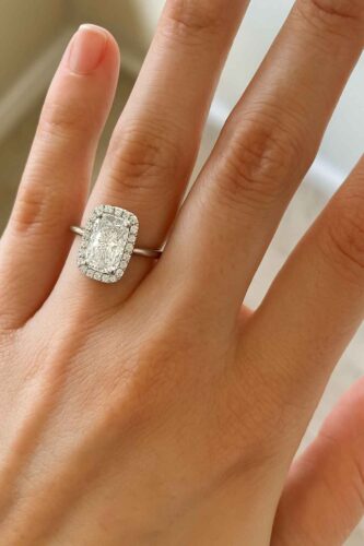Cushion Cut 2.50ct EF VS1 Certified CVD Lab Diamond Halo Ring in 18K White Gold – Elegant Engagement Ring photo review