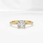 1.0 Ct Round Cut Solitaire Diamond Engagement Ring in Gold IGI Certified