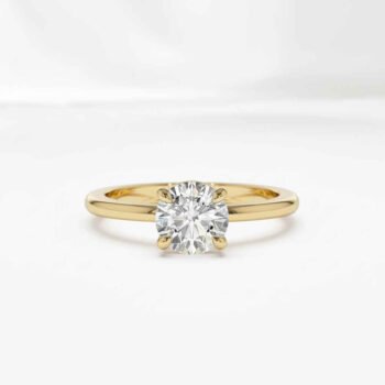 1.0 Ct Round Cut Solitaire Diamond Engagement Ring in Gold