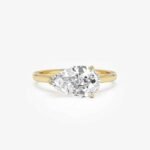 3.0ct Pear Cut Solitaire Engagement Ring - Classic 3-Prong Yellow Gold