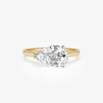 3.0ct Pear Cut Solitaire Engagement Ring - Classic 3-Prong Yellow Gold