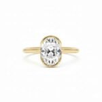 1.50 Ct Oval Diamond Bezel Engagement Ring in 14K Gold