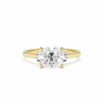 1.0 Carat Oval Diamond Solitaire Engagement Ring in 14K Gold (E-F/VS1)