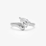 1.0 Carat Pear Diamond Bypass Solitaire Engagement Ring (E-F/VS1)