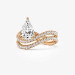 1.35 ctw Pear Diamond Infinity Twist Pavé Engagement Ring in 14K Gold