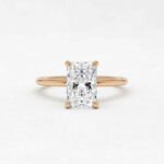1.50 ctw Radiant Cut Diamond Solitaire Engagement Ring in 14K Gold