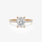2.0 ctw Cushion Cut Diamond Pavé Engagement Ring in 14K Gold