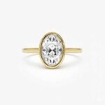 1.50 ctw Oval Diamond Bezel Set Solitaire Engagement Ring