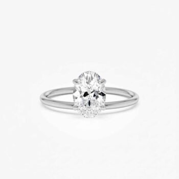 Oval Diamond Solitaire Engagement Ring, 1.0 CTW (E-F/VS1) IGI Certified
