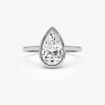 1.50ct Pear Cut Diamond Bezel Engagement Ring in Gold