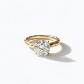 2.12 Carat Round Hidden Halo Engagement Ring F/VS1 IGI Certified in 14K Yellow Gold