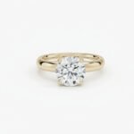 2.12 Carat Round Hidden Halo Engagement Ring F/VS1 IGI Certified in 14K Yellow Gold