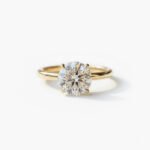 IGI Certified 2.18 ct Round Brilliant Hidden Halo Engagement Ring