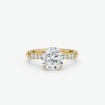 IGI Certified 2.01ct Round Hidden Halo Lab Diamond Engagement Ring | F/VS1 | 14K Gold