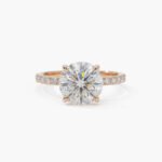 2.0ctw Round Lab Diamond Pavé Engagement Ring E-F/VS1 Gold