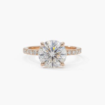 2.0ctw Round Lab Diamond Pavé Engagement Ring E-F/VS1 Gold