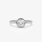 0.75ct Round Lab Grown Diamond Bezel Solitaire Ring 14k Gold