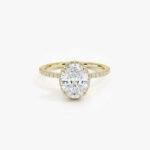 4.60ctw Oval Lab Grown Diamond Halo Ring Pave Band 14k Gold
