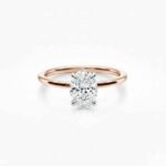14K Gold 1.60 ctw Oval Lab Grown Diamond Minimalist Solitaire Engagement Ring