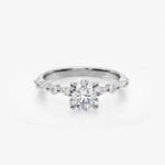 14K Gold 1.75 ctw Round Lab Diamond Marquise Accent Engagement Ring