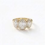 14K Gold 3.35 ctw Oval Lab Grown Diamond Three-Stone Halo Luxury Engagement Ring