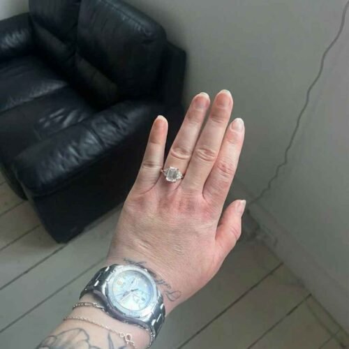 925 Silver 2.20 ctw Emerald Lab Diamond Marquise Cluster Ring photo review