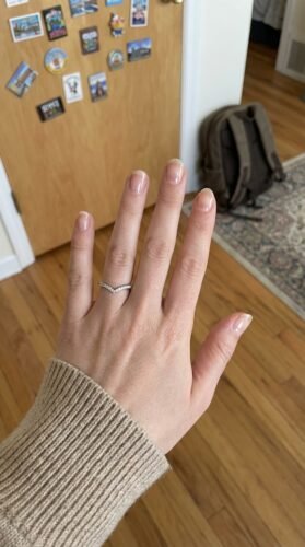 0.20ctw Lab Grown Diamonds Chevron Band Ring in 18K Silver – V-Shaped Contour Ring for Women photo review