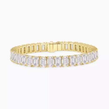 20ct to 32ct Lab Grown Emerald Cut Diamond Tennis Bracelet in 925 Silver – IGI Certified