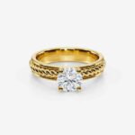 18K Silver 1.50 ctw Round Lab Diamond Celtic Knot Band Ring