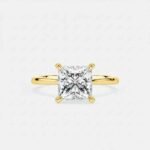 18K Silver 1.5 ctw IGI Certified Princess Lab Diamond Solitaire Engagement Ring