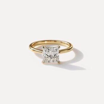 3.73 ctw Princess cut Lab Grown Diamond Solitaire Engagement Ring 14K Gold IGI Certified