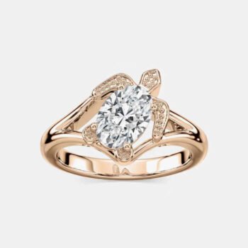 14K Gold 1.5 ctw Oval Lab Diamond Classic Solitaire Engagement Ring