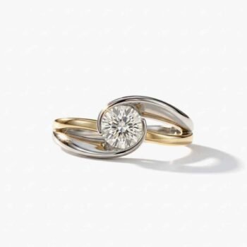 18K Silver 1.5 ctw Round Lab Diamond Halo Pavé Engagement Ring