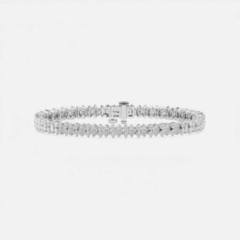 18K Silver 5-9 ctw Marquise & Round Lab Grown Diamond Tennis Bracelet, EF VS1 CVD