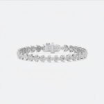 925 Silver 6-10 ctw Marquise & Round Lab Diamond Floral Vine Tennis Bracelet
