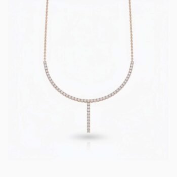 3 CTW Lab Grown Diamond Drop Tennis Necklace - EF VS1 Round Cut - 18K Gold over Silver