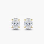 4.00ctw Oval Cut IGI Certified Lab Grown Diamond Stud Earrings in 925 Silver