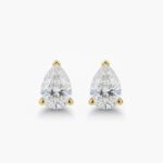 4.00ctw Pear Cut IGI Certified Lab Grown Diamond Stud Earrings in 925 Silver
