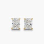 4.00ctw Radiant Cut IGI Certified Lab Grown Diamond Stud Earrings in 18k Silver