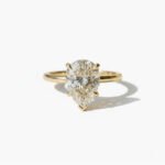 Pear Cut Lab Grown Diamond Solitaire Ring, 925 Silver EF VS1 CVD (0.50-5.0 CT)